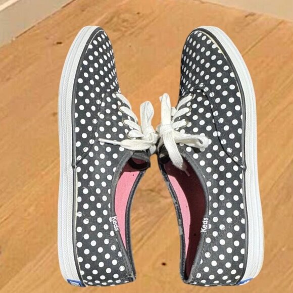 Keds Women's Black and White Polka Dot Canvas Sneaker size 9.5 - Picture 7 of 11